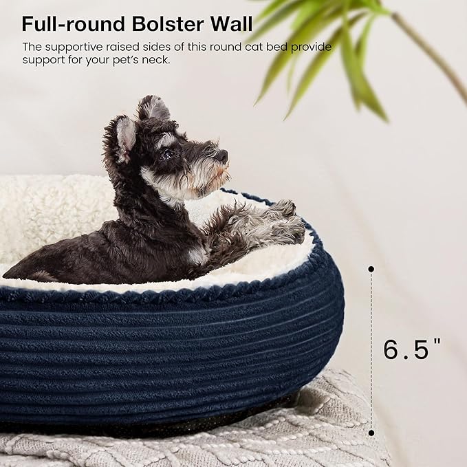 Love's cabin Round Donut Cat and Dog Cushion Bed, 24in Pet Bed - Image 5