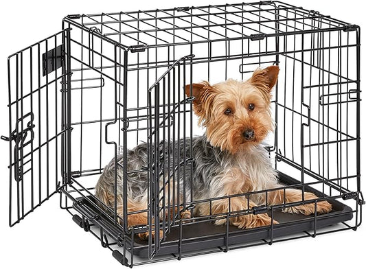 MidWest Homes for Pets 18-Inch iCrate for Tiny Breeds, Double Door Folding Dog by MidWestHomesForPets