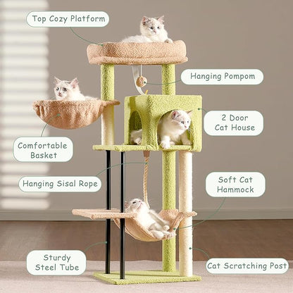 Gitelsnour Cat Tree, Cat Tower for Indoor Cats, 43.3 inch Cactus Cat Tree Tower - Image 4