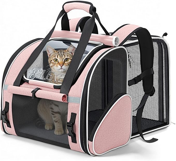Lekereise Widened Pet Backpack Travel, Wide Pet Carrier Backpack by Lekereise