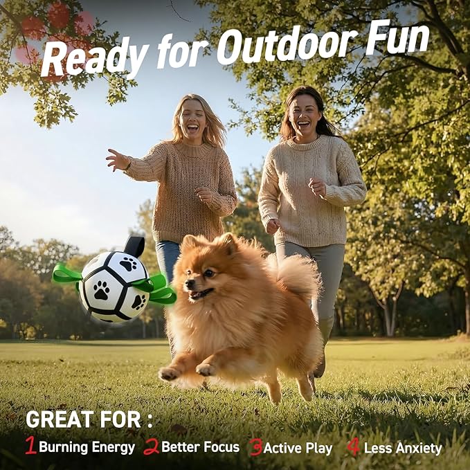 QDAN Dog Toys Soccer Ball with Straps, Interactive Toys - Image 4