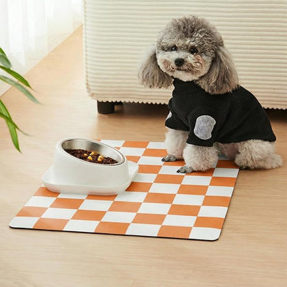 Checkered Dog Feeding Mat, Absorbent Mats - Image 2