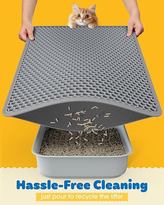 Cat Litter Mat - 30'' x 24'' Large Litter Trapping Mat, Waterproof, Urine-Proof - Image 4