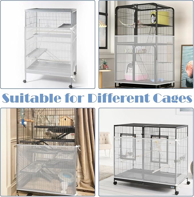 Trinkrittey Large Bird Cage Seed Catcher, 31 x 118 inches Adjustable Large Bird - Image 5