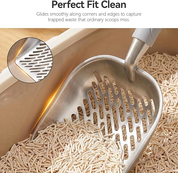 Cat Litter Scoop, Kitty Metal Scooper, Heavy Duty Aluminum Deep Sifter - Image 5