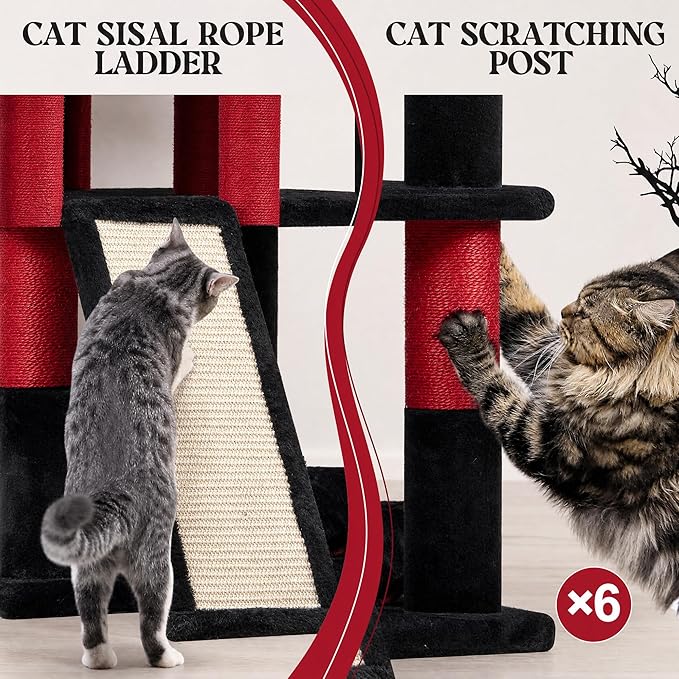 Globlazer Heavy Duty Gothic Cat Tree, 72in Large Cat Tower - Image 5