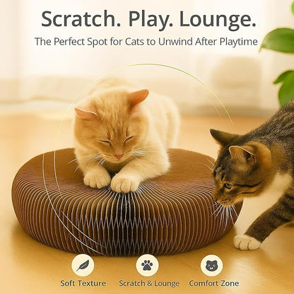 Interactive Cat Toy, Kitty Curls Cat Scratcher, Twisty Paws Cat Scratching Post - Image 5