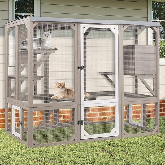 Ketive Catio Outdoor Cat Enclosure, Wooden Cat Catio, Large Weatherproof Cats by Ketive