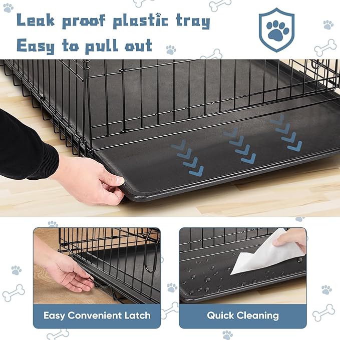 DUMOS Dog Crate, 42 Inch Large Double Door Dog Cage - Image 3