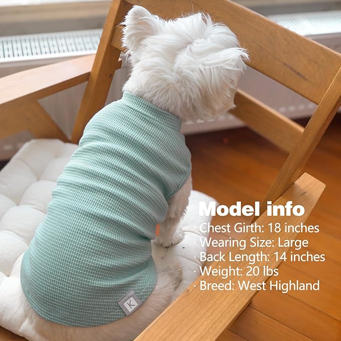 KYEESE 2Pack Waffle Dog Shirts, Lightweight Sleeveless Dog T Shirts - Image 7