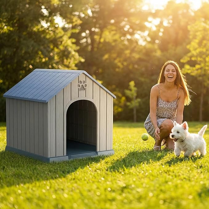 VIXZEN Outdoor Dog House, Resin Material, Large Outdoor Dog House - Image 5