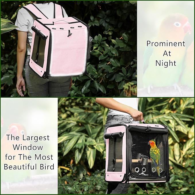 Bird Carrier with Seat Belt for Car Travel, Bird Backpack Carrier with - Image 5