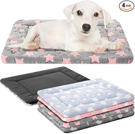 VitalCozy 4 Pcs Dog Crate Pads, Ultra Soft Warm Washable Anti-Slip Kennel Bed by VitalCozy