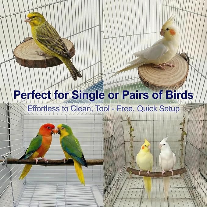 8PCS Natural Bird Perches for Cage, Parakeet Perches Set, Birds Toys, Natural - Image 6
