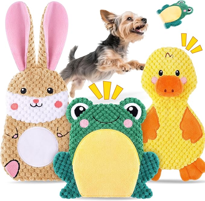 XIUGOAL Dog Toys to Keep Them Busy, 3 Pack No Stuffing Interactive Dog Toys by XIUGOAL