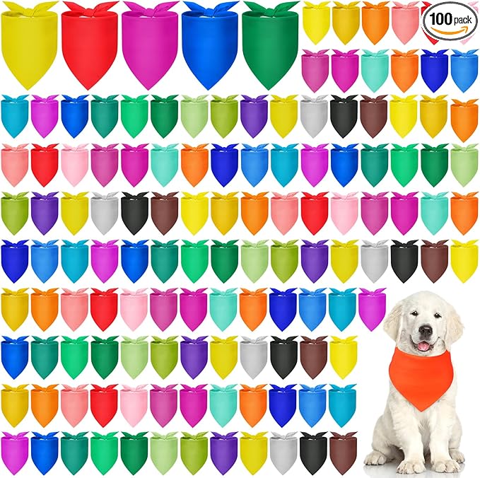 Kacctyen 100 Pieces Dog Bandanas Bulk Plain Blank Heat Transfer Triangle Dog by Kacctyen