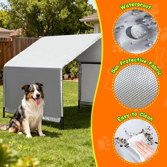 4'x 4'x 3.3' Dog Shade Shelter, Outdoor Dog Tent Dog House Canopy Waterproof - Image 5