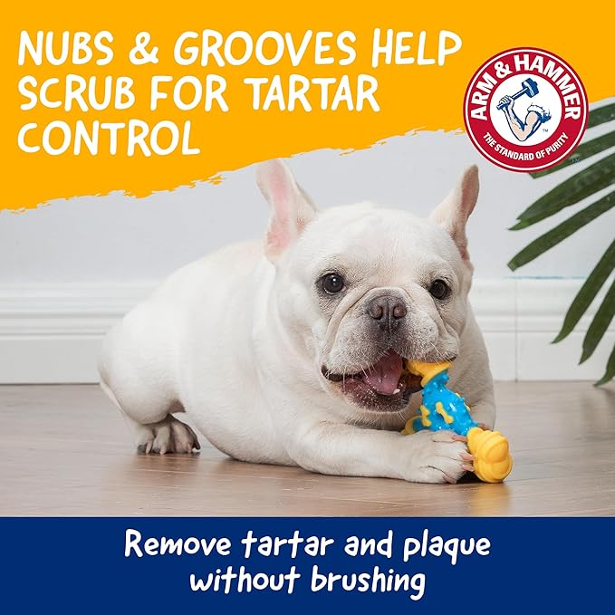 Arm & Hammer for Pets Nubbies TriBone Dog Dental Toy Peanut Butter Flavor - Image 3