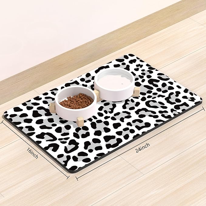 Rnivvi Dog Food Mat, Cute Anti-Slip Rubber Pet Feeding Rug Protect Floors - Image 2