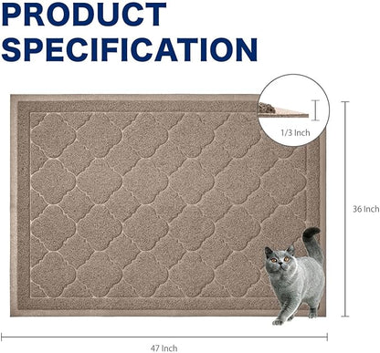 WePet Cat Litter Box Mat, Kitty Premium PVC Pad, Durable Trapping Rug, - Image 2