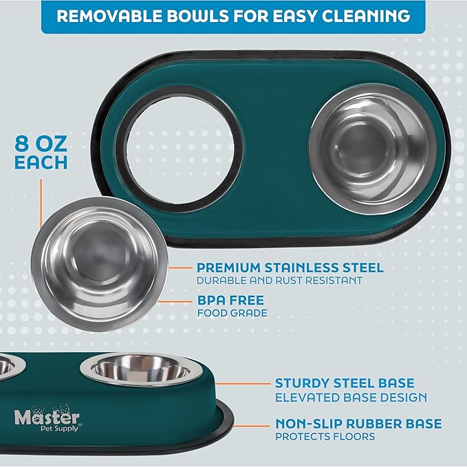 Master Pet Supply Double Dog Bowls Set - Image 3
