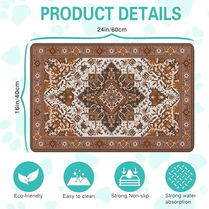 Pet Feeding Mat for Floors Waterproof Dog Mat for Food and Water Absorbent - Image 5