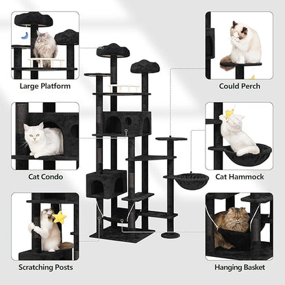 Meecal 79inch Giant Cat Tree for Heavy Duty Big Cats, Cat Condo - Image 2