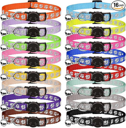 16 PCS Breakaway Cat Collars by QDYU