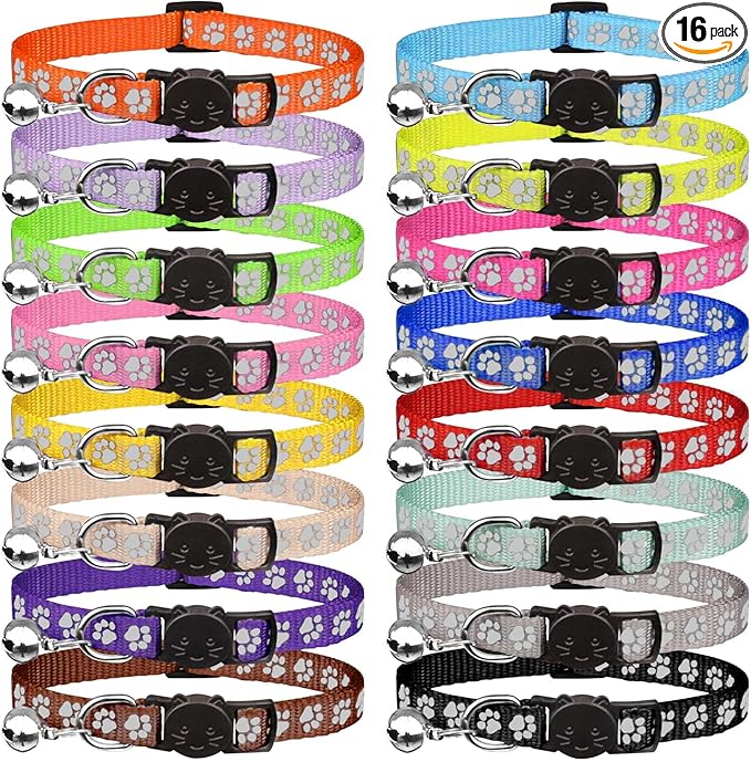 16 PCS Breakaway Cat Collars by QDYU
