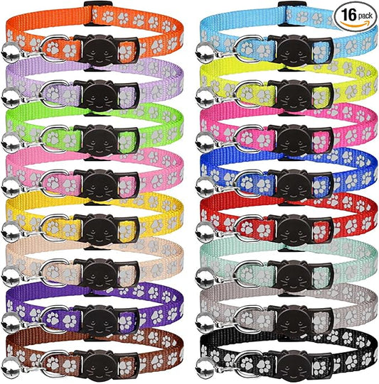16 PCS Breakaway Cat Collars by QDYU