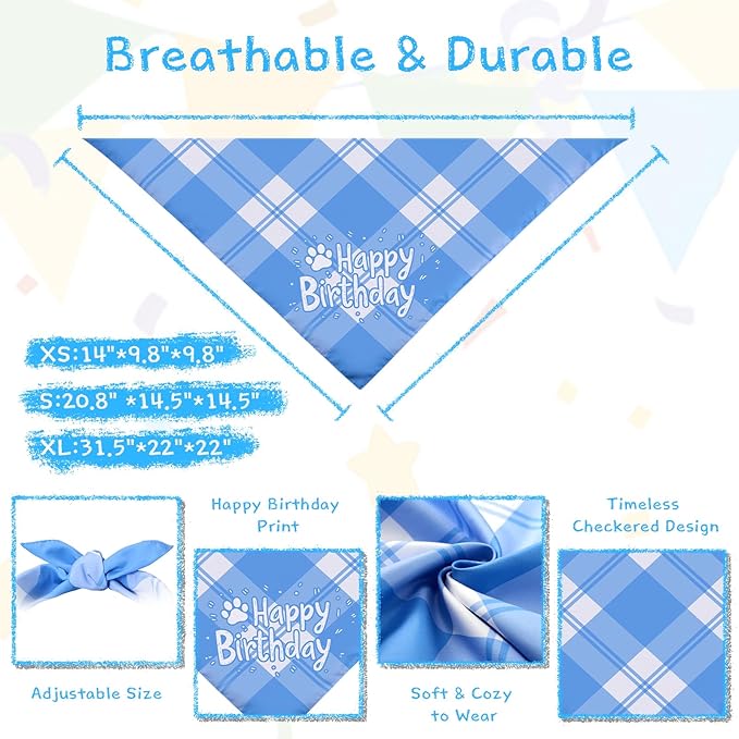 Dog Birthday Party Decoration, Pet Birthday Bandana Set - Image 2