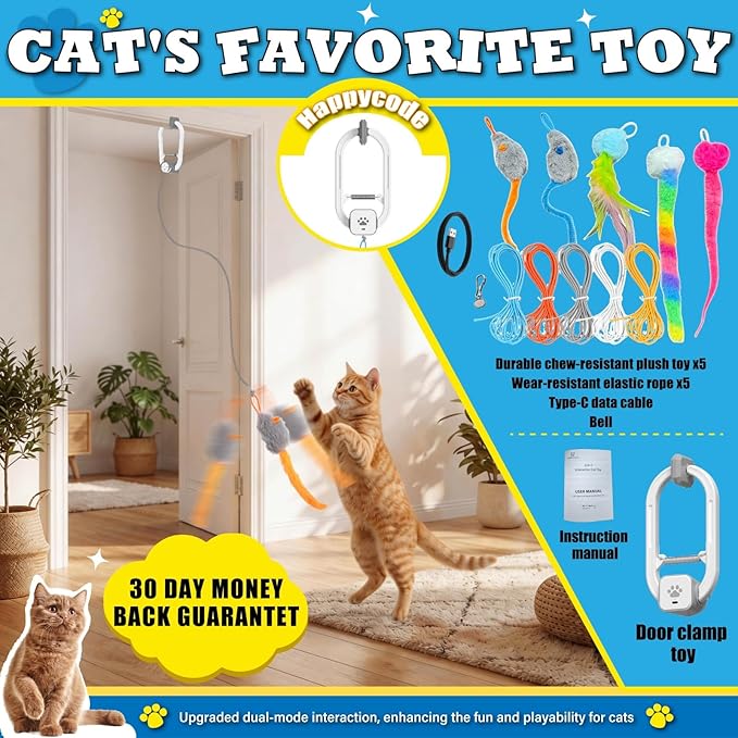 Interactive Cat Toy, Rechargeable Electric Cat Teaser, Hanging Door cat Toy - Image 8