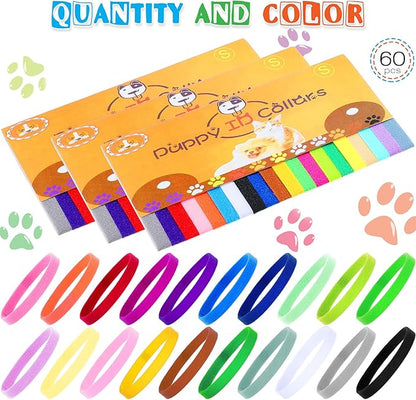Frienda 60 Pieces Puppy Whelping Collars Newborn Pet Collars Double-Sided - Image 2