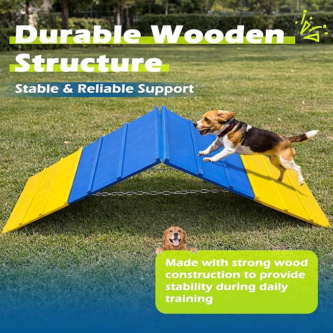 Dogs Agility Course Backyard Set, Non-Slip Dog Agility A-Frame - Image 5