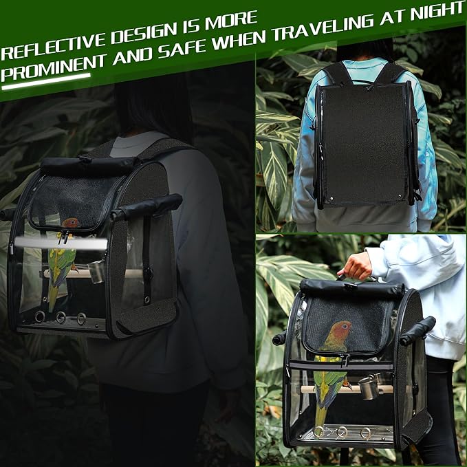 Bird Carrier Bag with Indestructible Stainless Steel Mesh, Bird Travel Cage - Image 4