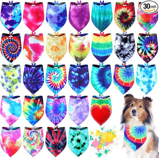 Silkfly 30 Pack Dog Bandanas Bulk by Silkfly
