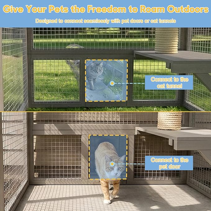 Ketive Catio Outdoor Cat Enclosure Large Walk-in Cat House - Image 5