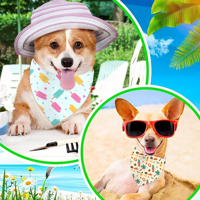 Summer Dog Bandanas Hawaiian Triangle Scarf Kerchief Set - Image 4