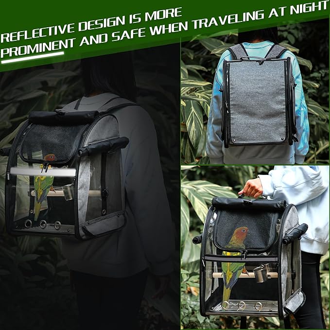 Bird Carrier Bag with Indestructible Stainless Steel Mesh, Bird Travel Cage - Image 5