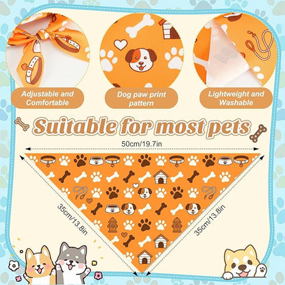 50 Pcs Paw Prints Dog Bandanas Bulk Bone Bandanas - Image 3