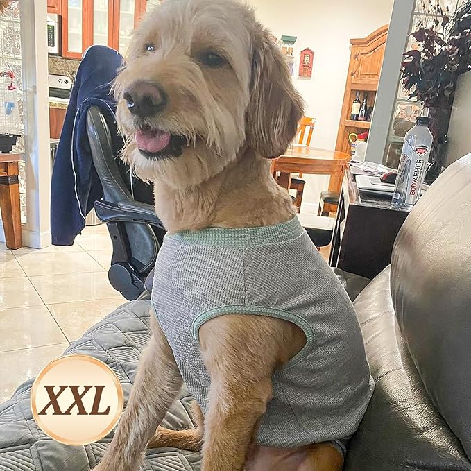 KYEESE 2Pack Waffle Dog Shirts, Lightweight Sleeveless Dog T Shirts - Image 3