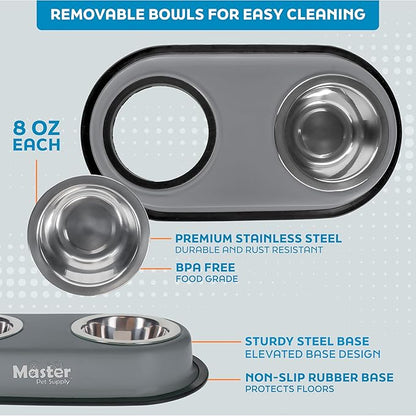 Master Pet Supply Double Dog Bowls Set - Image 3
