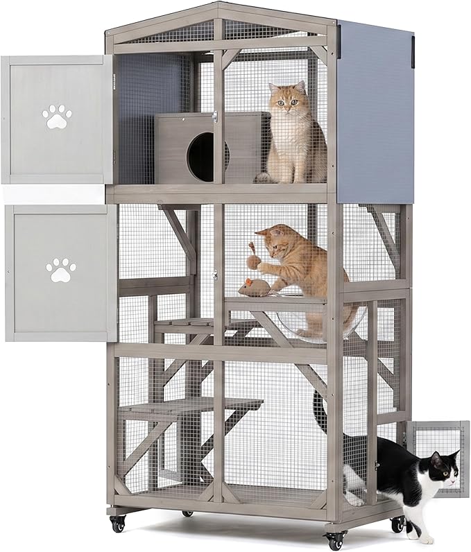 Gowoodhut Catio Outdoor Cat Enclosure 66.2" H Window Catio by Gowoodhut