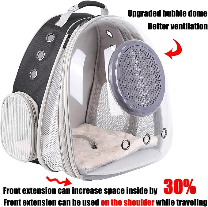 Cat Backpack Carrier, Space Capsule Astronaut Clear Bubble Front Extension to - Image 4