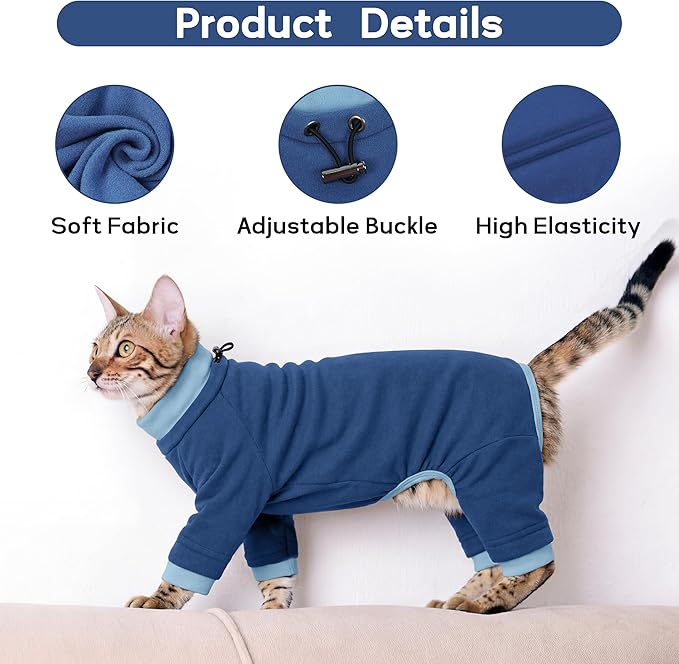 PUMYPOREITY Cat Anti-Licking Sweater – Reduce Over-Grooming & Fur Shedding - Image 4