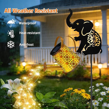 Solar Watering Can Lights, Elephant Hanging Lantern Solar Lights Outdoor - Image 3