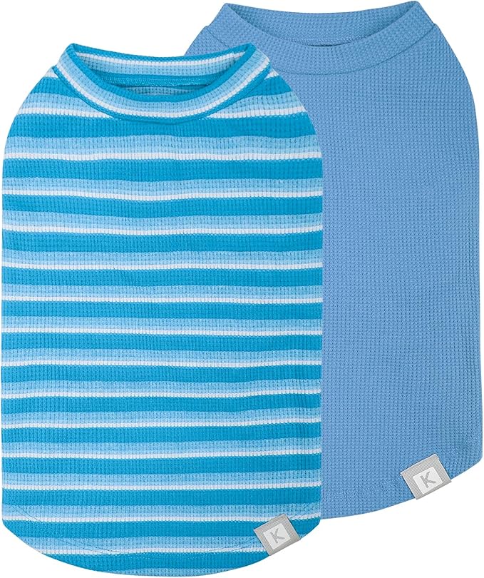 KYEESE 2Pack Waffle Dog Shirts, Lightweight Sleeveless Dog T Shirts by KYEESE