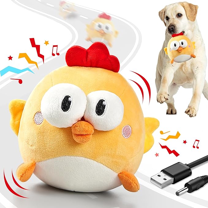 GUKCO Interactive Dog Toys, Squeaky Moving Ball Toy by GUKCO