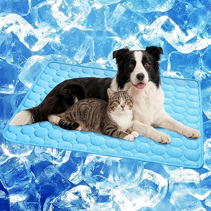 SISROL Cooling Mat for Dogs & Cats, Q-Max>0.4 Chill Fiber Pet Cooling Pad by SISROL