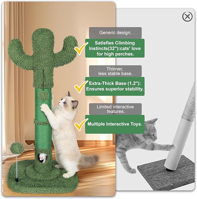Tall Cat Scratching Post for Indoor Cats Adults, Cat Scratch Post - Image 4